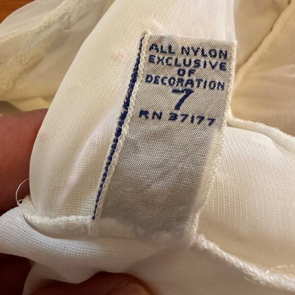 Gotham Jr. Vintage Nylon Sleep Gown White Florals Lace sz 7 - Picture 6 of 10